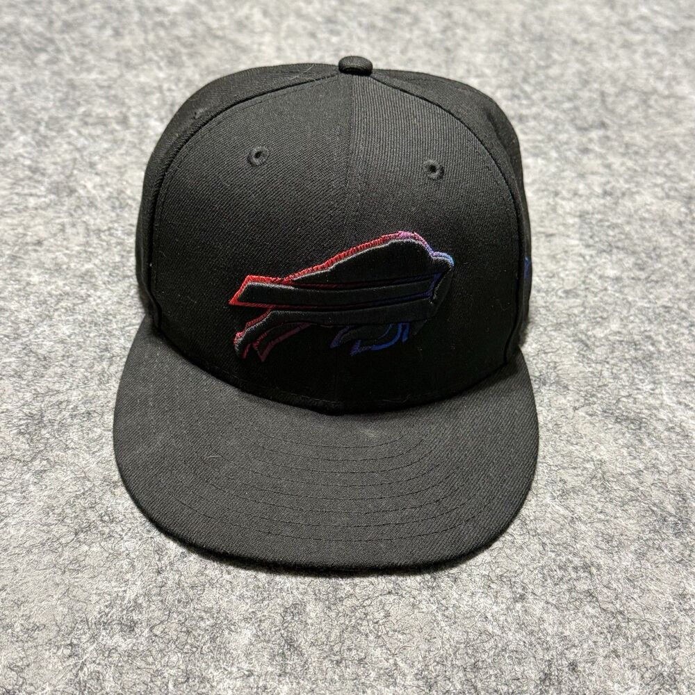 New Era 59FIFTY Buffalo Bills Hat Black Neon Gradient Outline Fitted Cap 7 3/4